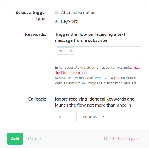 screenshot of SendPulse Chatbots
